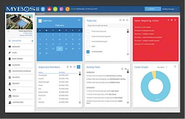 facilites management MyBos dashboard